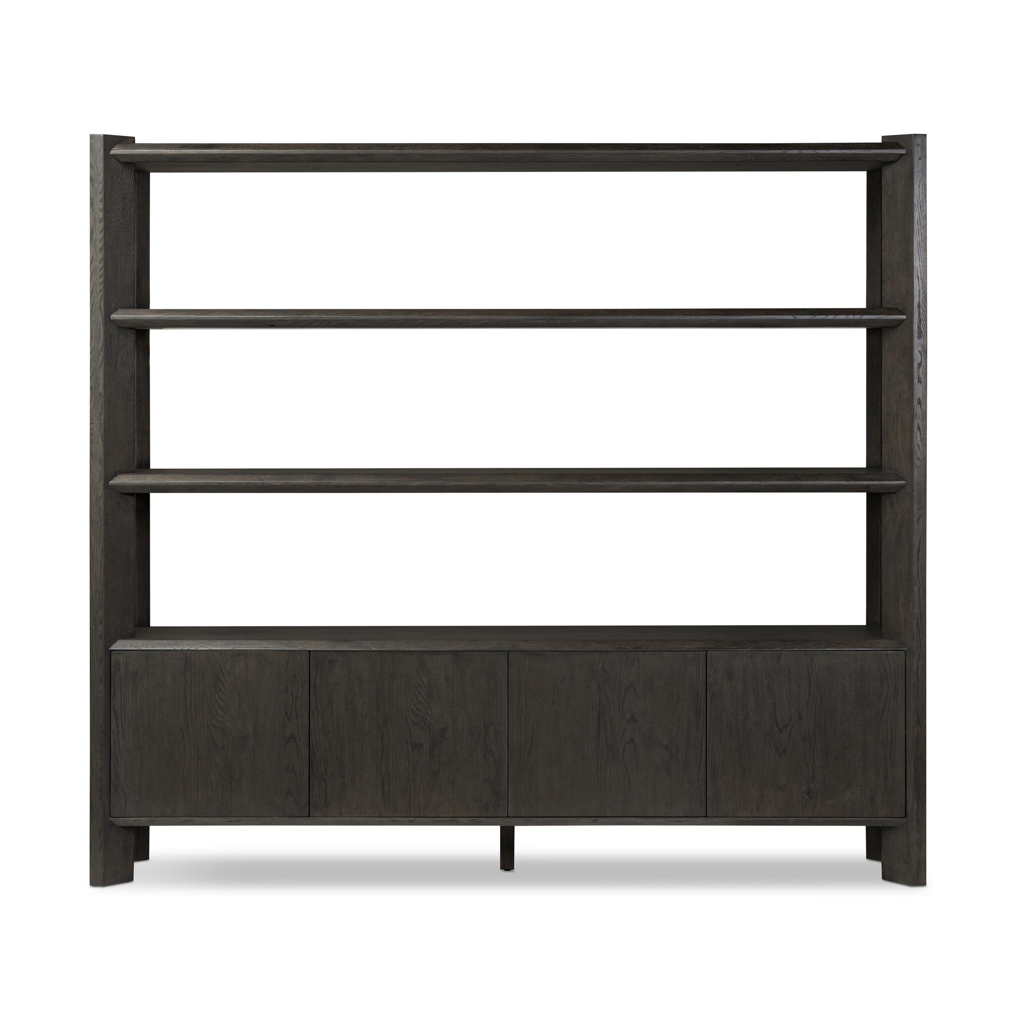 Four Hands Furniture Orwin Wide Bookshelf - Smoked Black Oak 245453-001