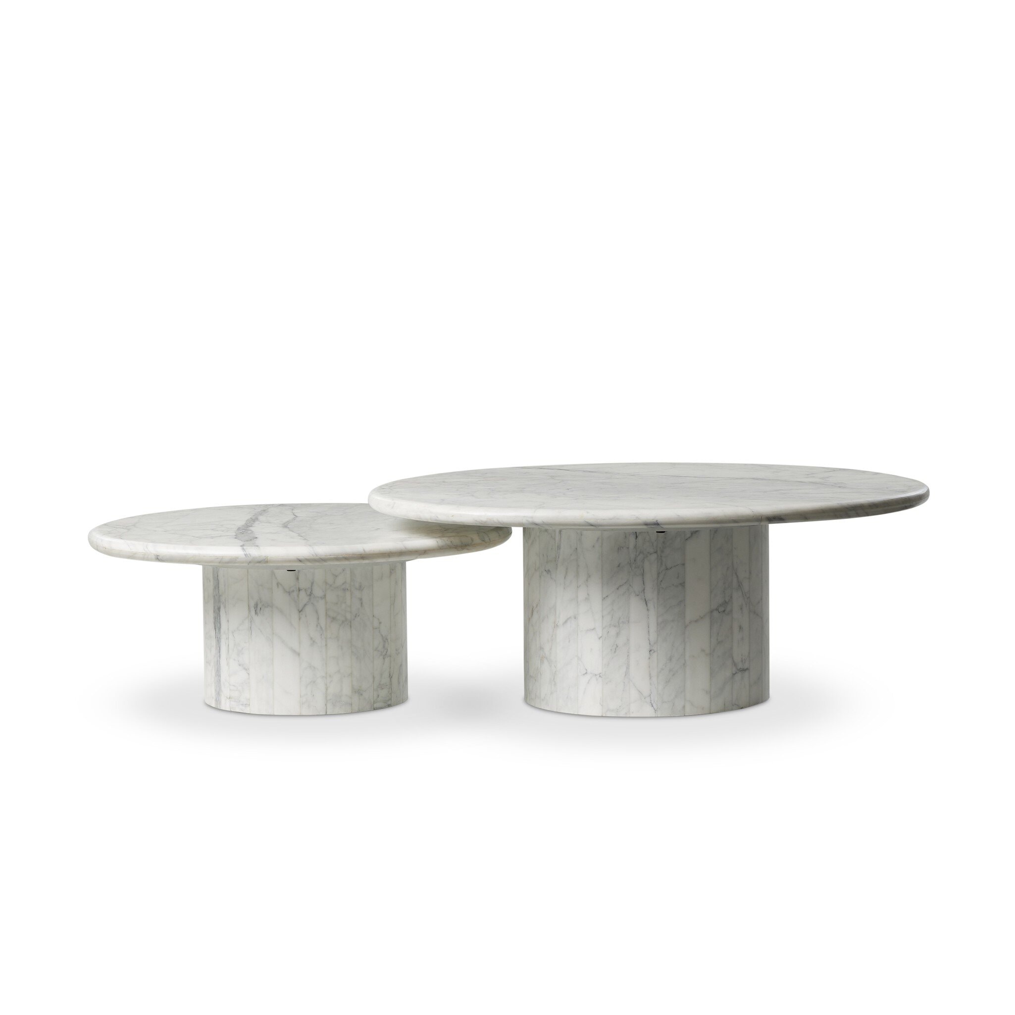 Four Hands Furniture Stuart Nesting Coffee Tables - White Calacatta Marble 246190-001