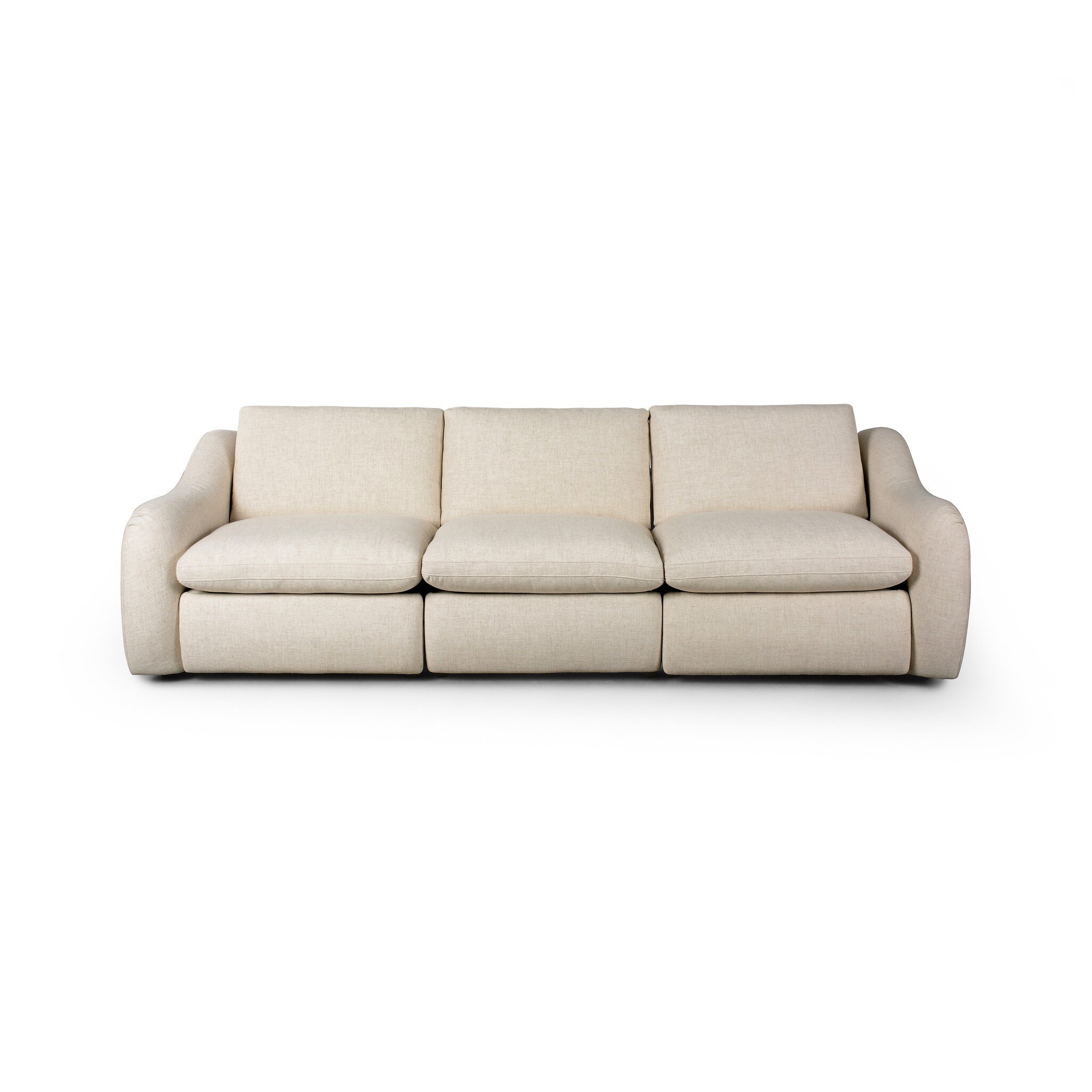 Four Hands Furniture Crawford Power Recliner 3-Piece Sectional Sofa - Antigo Natural 247730-001