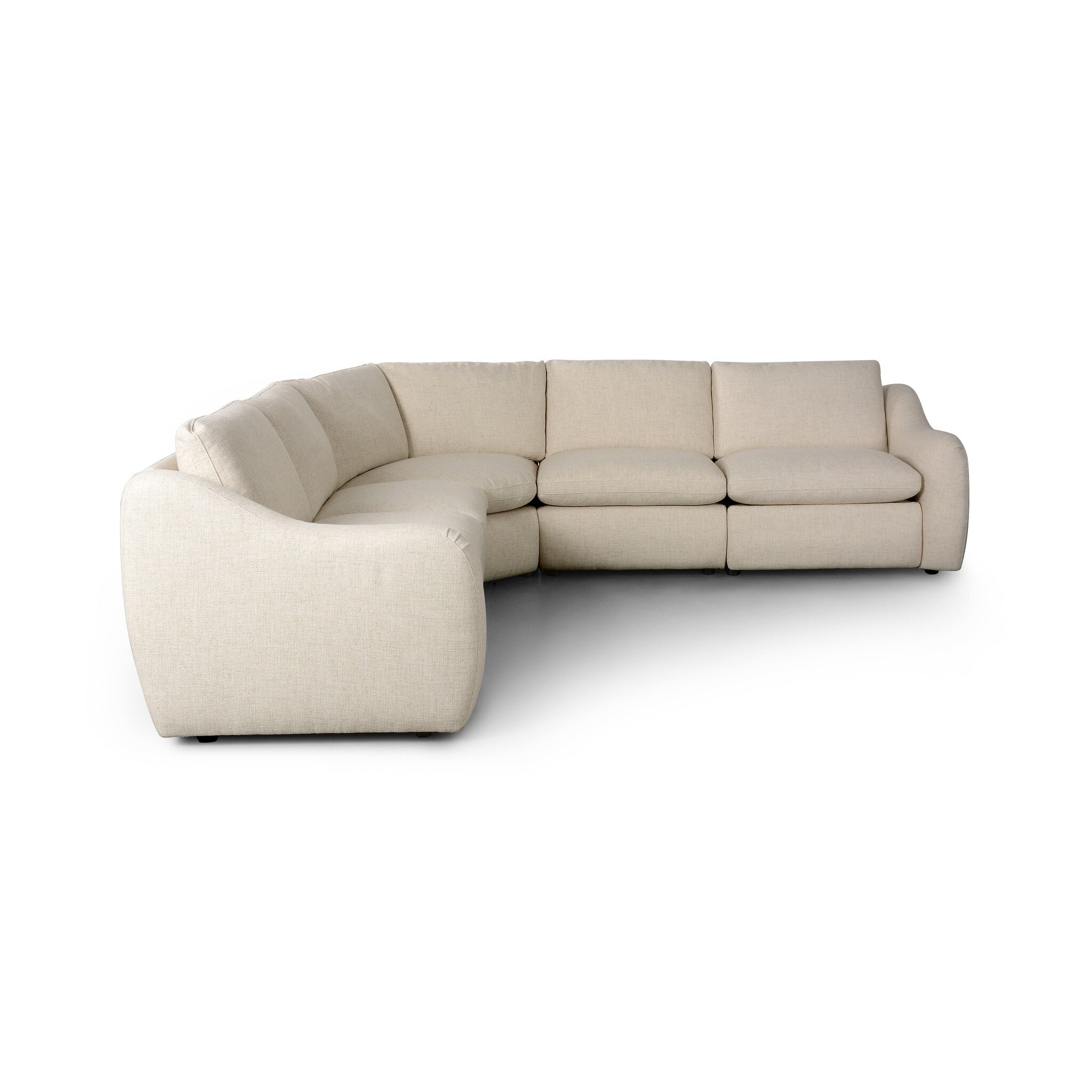 Four Hands Furniture Crawford Power Recliner 5-Piece Sectional Sofa - Antigo Natural 247731-002