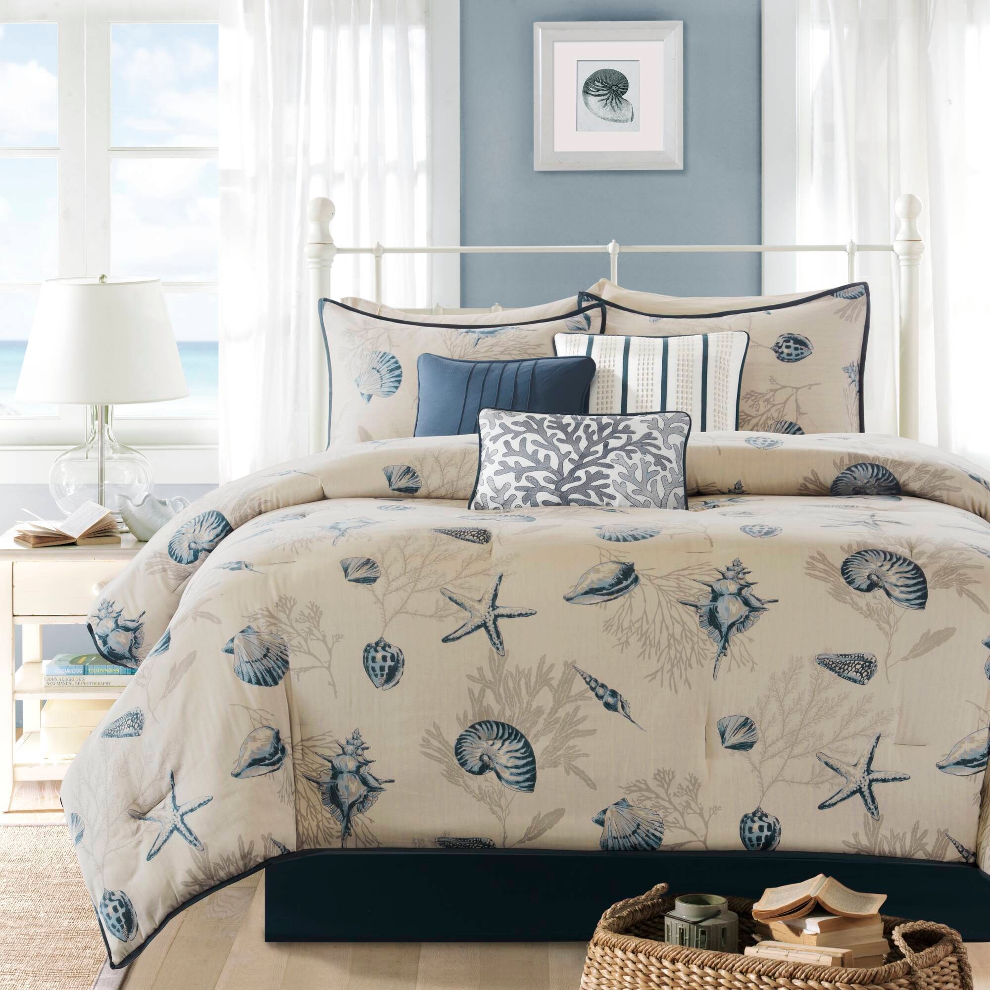 Hampton Hill Bedding Bayside 7 Piece Cotton Sateen Comforter Set MP10-505