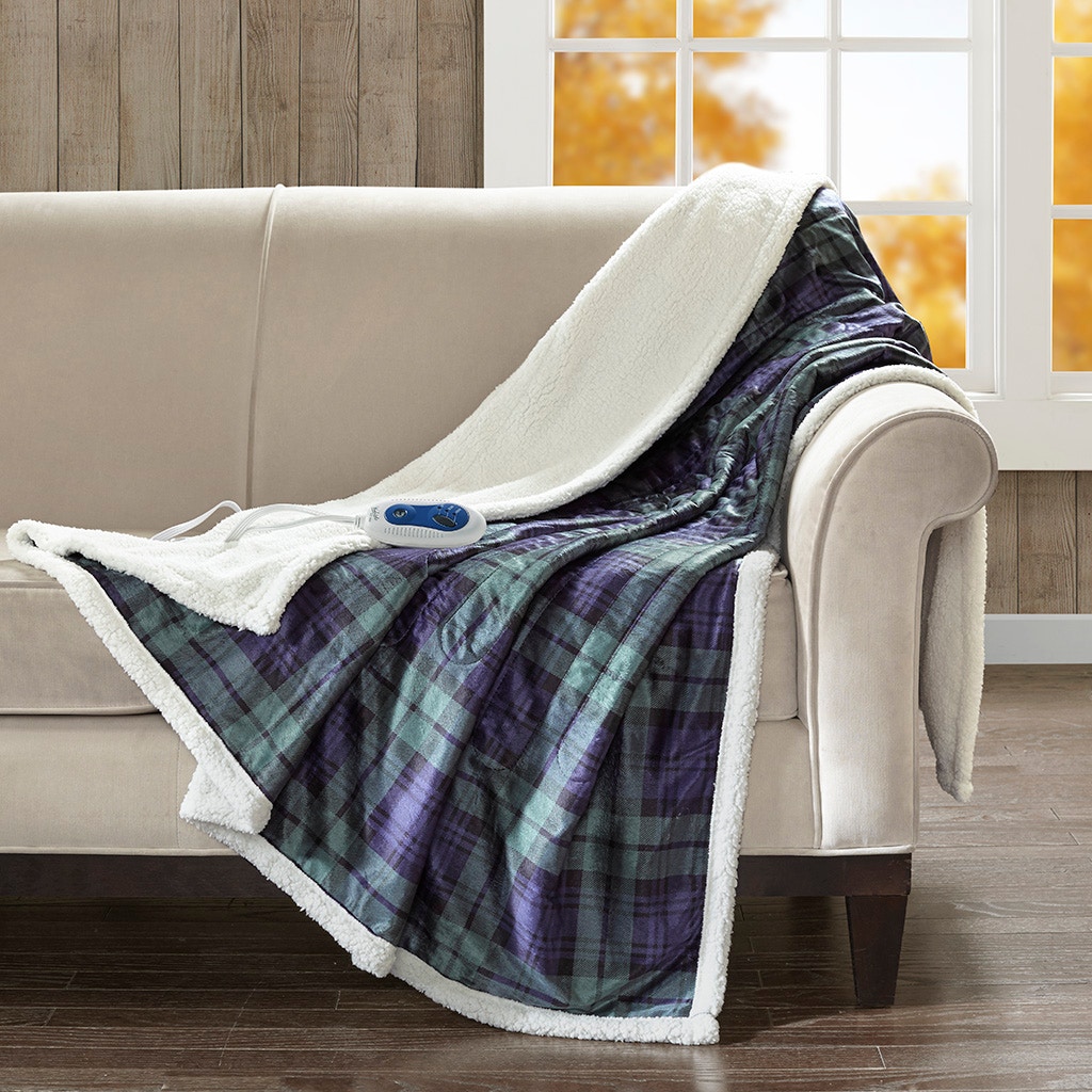 Hampton Hill Bedding Brewster Oversized Mink to Berber Heated Throw WR54-1997