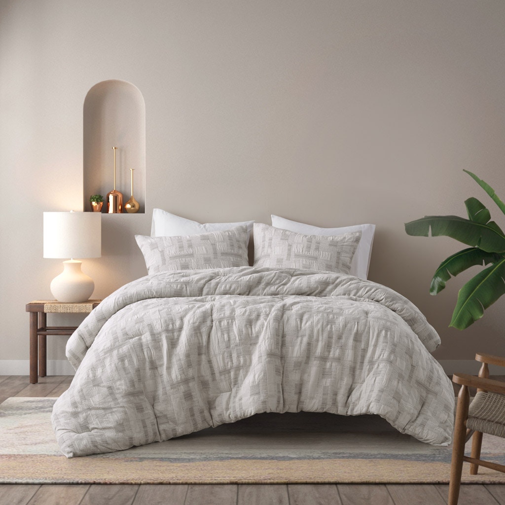 Hampton Hill Bedding Cairo 3 Piece Cotton Jacquard Comforter Set II10-1330