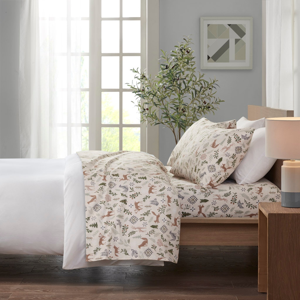 Hampton Hill Bedding Cozy Cotton Flannel Printed Sheet Set TN20-0560
