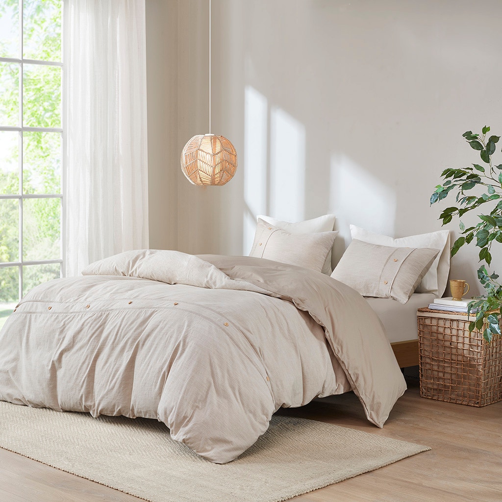 Hampton Hill Bedding Dover 3 Piece Organic Cotton Oversized Duvet Cover Set LCN12-0108