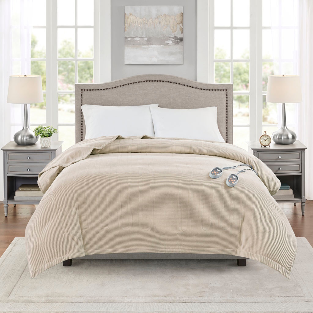 Hampton Hill Bedding Electric Micro Fleece Heated Blanket BR54-0182