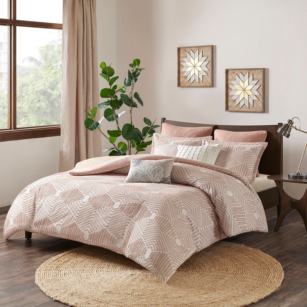 Hampton Hill Bedding Ellipse Cotton Jacquard Duvet Cover Set II12-1072