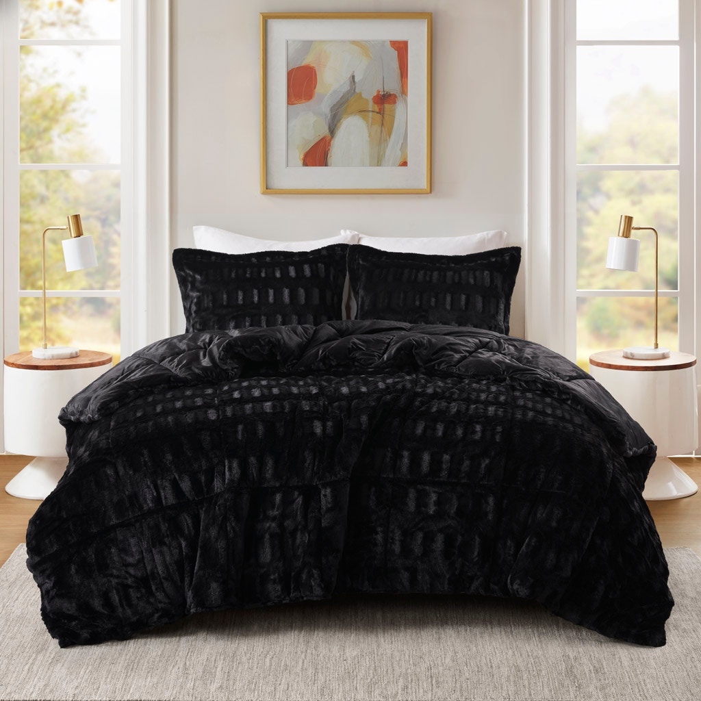Hampton Hill Bedding Gia Faux Fur Comforter Mini Set MP10-8546