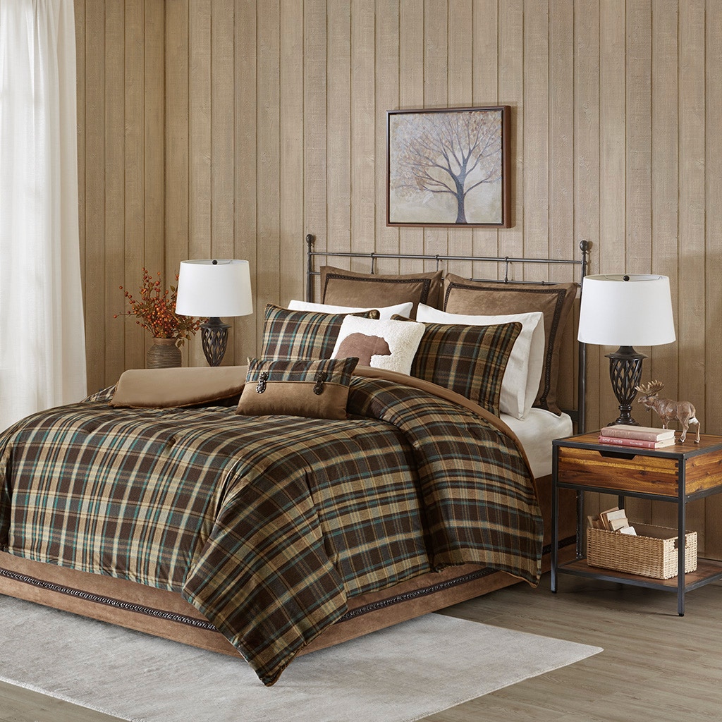 Hampton Hill Bedding Hadley Plaid Oversized Cozy Spun Comforter Set WR10-081
