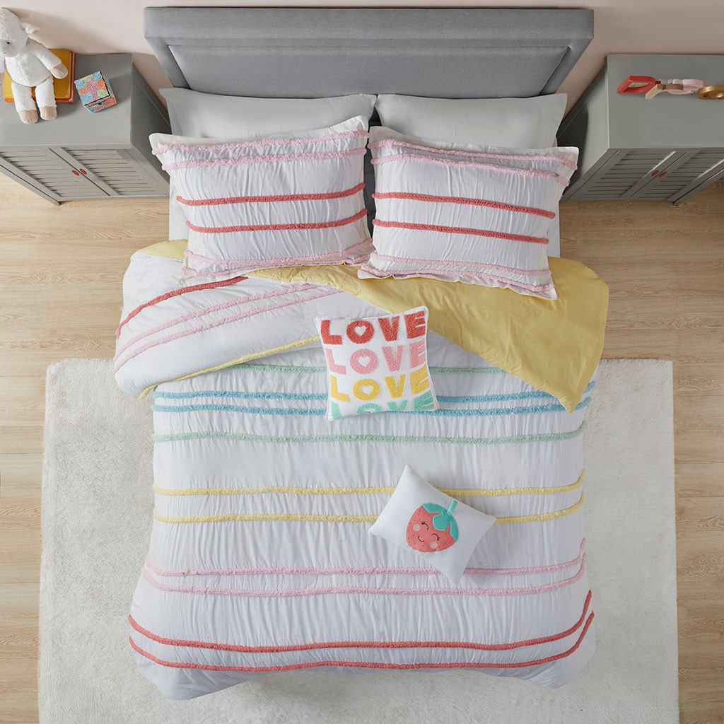 Hampton Hill Bedding Haisley Cotton Duvet Cover Set with Chenille Trim UHK12-0173