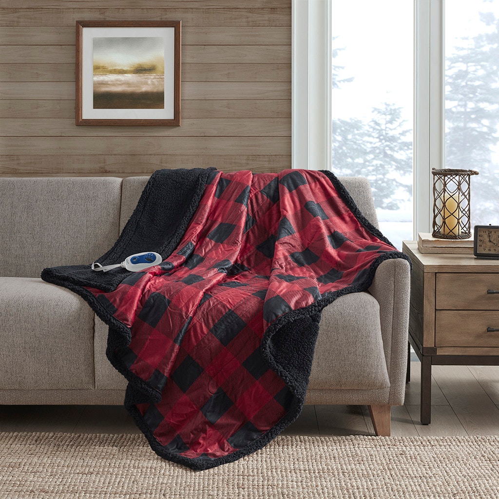 Hampton Hill Bedding Linden Oversized Mink to Berber Heated Throw WR54-3252