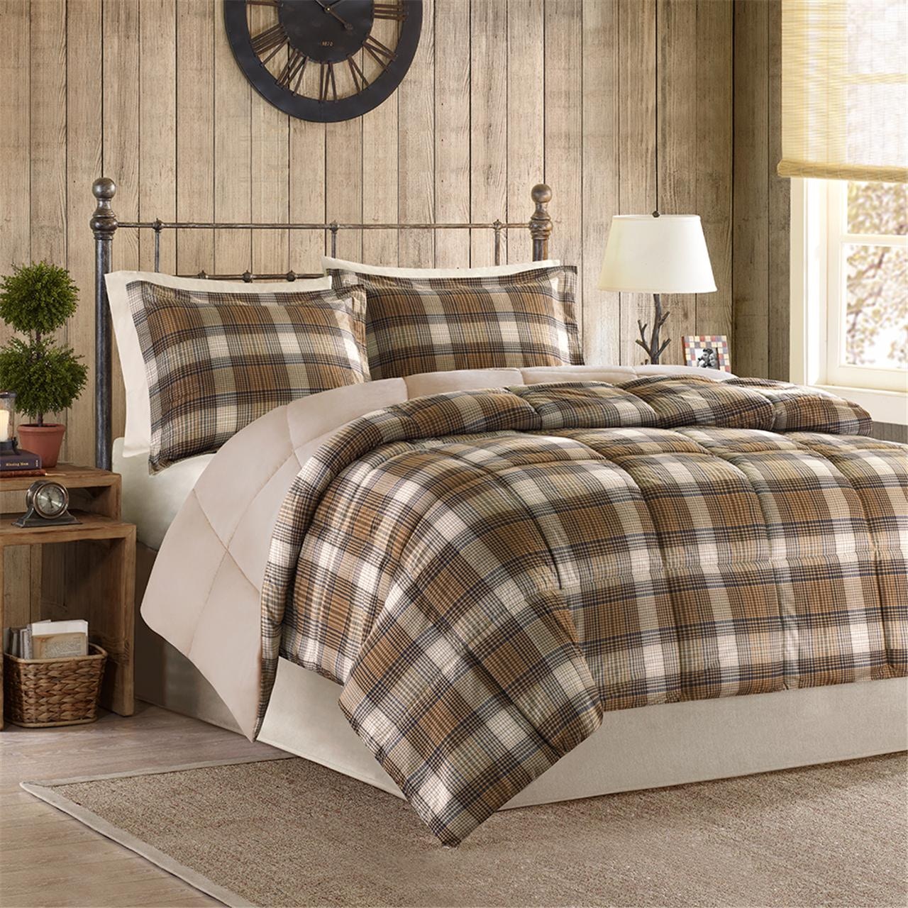 Hampton Hill Bedding Lumberjack Classic Quilting Soft and Cozy Microfiber Solid Reverse Down Alternative Comforter Set WR10-1059