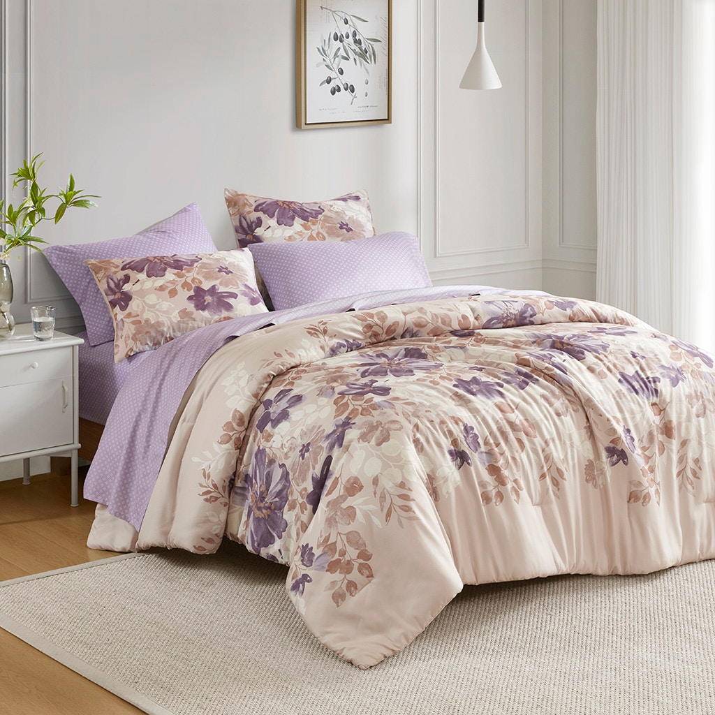Hampton Hill Bedding Luna Floral Comforter Set with Bed Sheets MPE10-1065