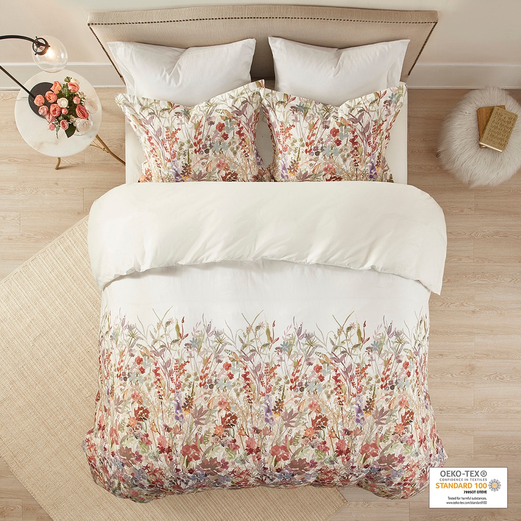 Hampton Hill Bedding Mariana 3 Piece Cotton Printed Duvet Cover Set MP12-7094