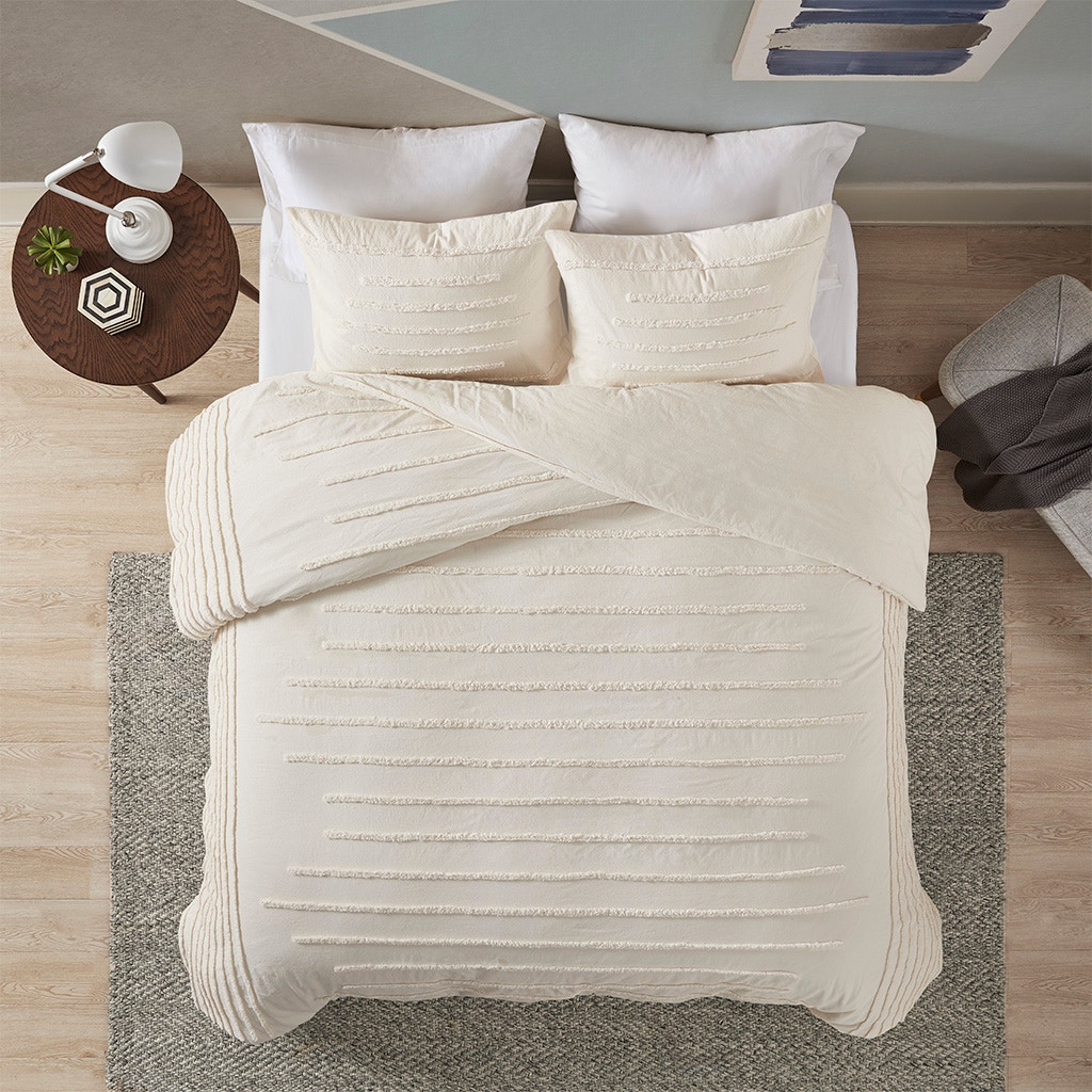 Hampton Hill Bedding Mercer 3 Piece Cotton Chenille Comforter Set UH10-2317