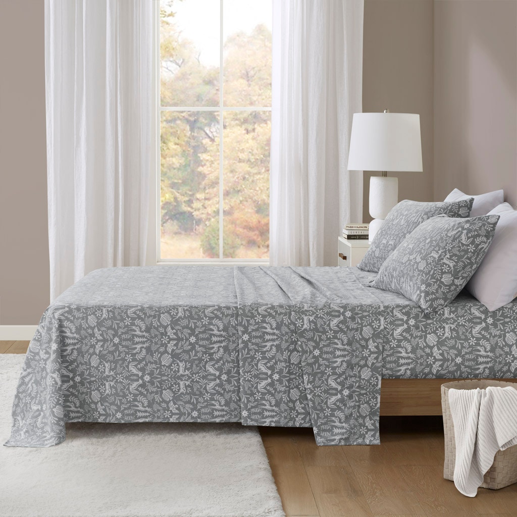 Hampton Hill Bedding Oversized Cotton Flannel 4 Piece Sheet Set BR20-4676