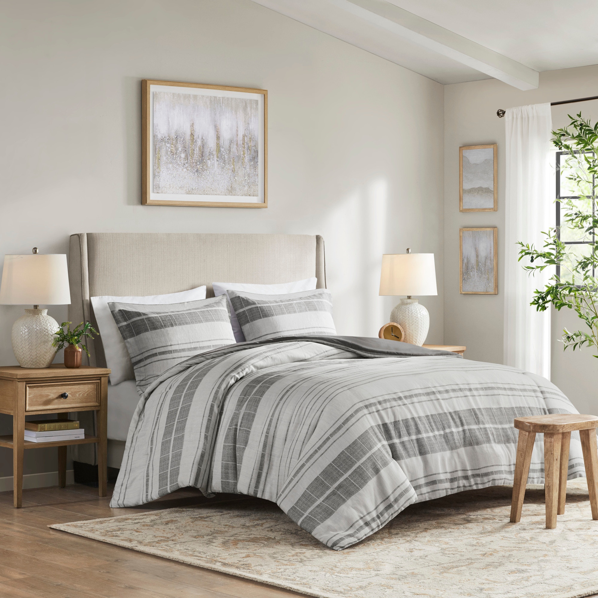 Hampton Hill Bedding Rhodes 3 Piece Stripe Duvet Cover Set MP12-8374