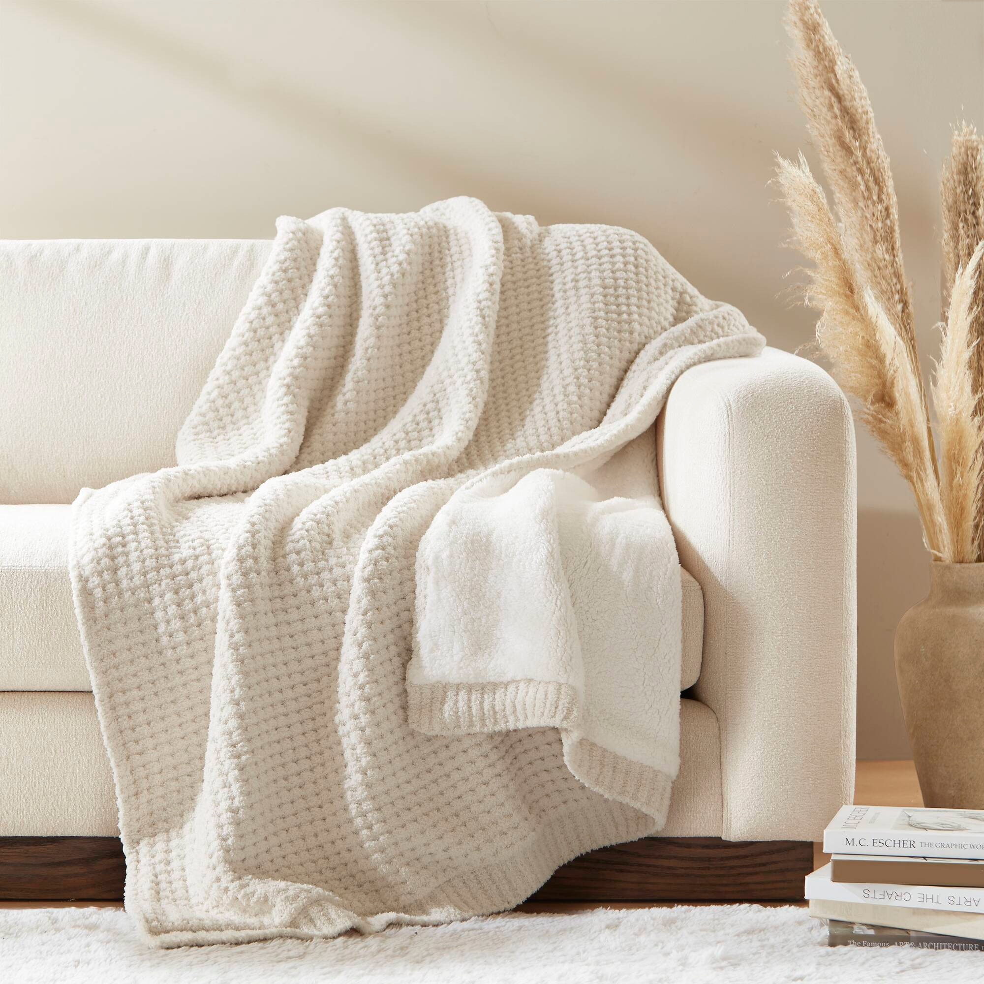 Hampton Hill Bedding Rowan Waffle Knit Chenille Throw MP50-8271