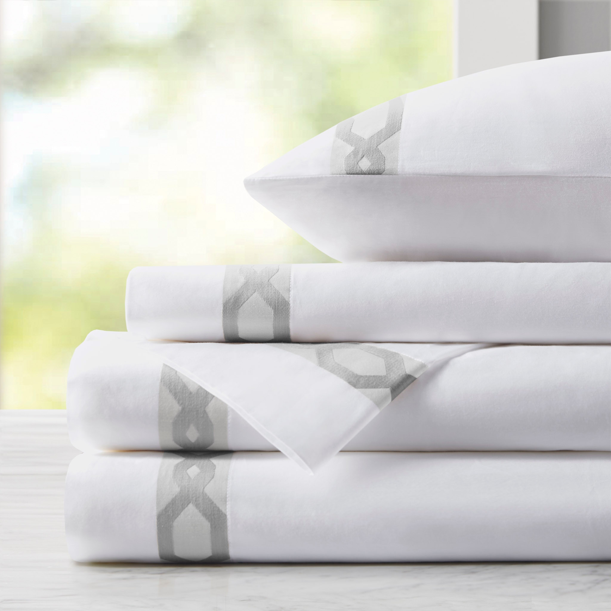 Hampton Hill Bedding Signature Hem 300TC Cotton Sheet Set CCS20-022