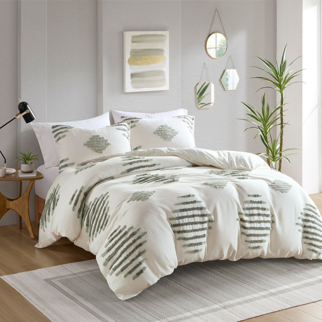 Hampton Hill Bedding Tahli 3 Piece Cotton Blend Chenille Duvet Cover Set II12-1314