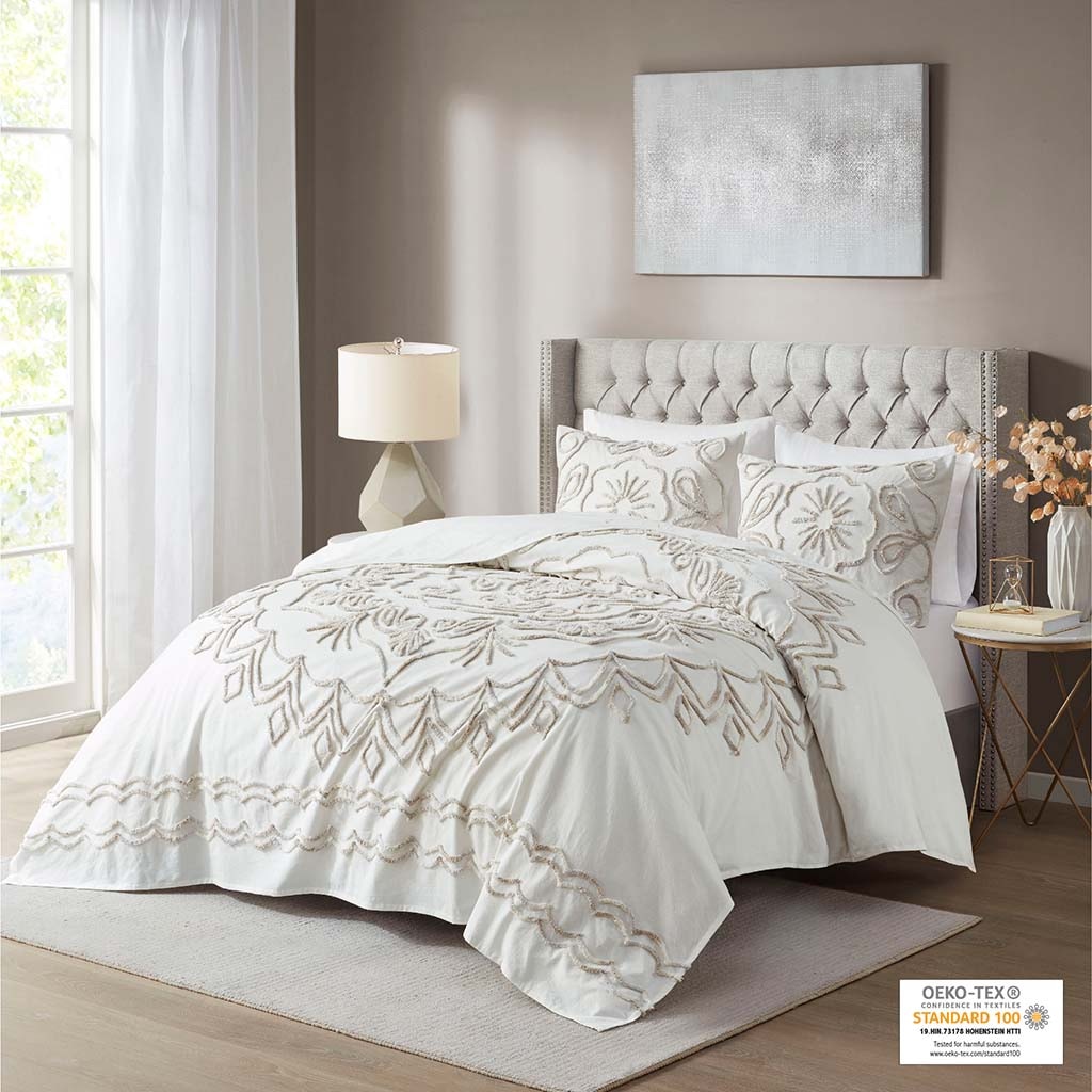 Hampton Hill Bedding Violette 3 Piece Tufted Cotton Chenille Coverlet Set MP13-7145