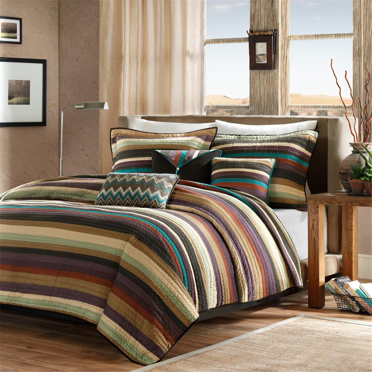Hampton Hill Bedding Yosemite Reversible Quilt Set with Throw Pillows MP13-2582