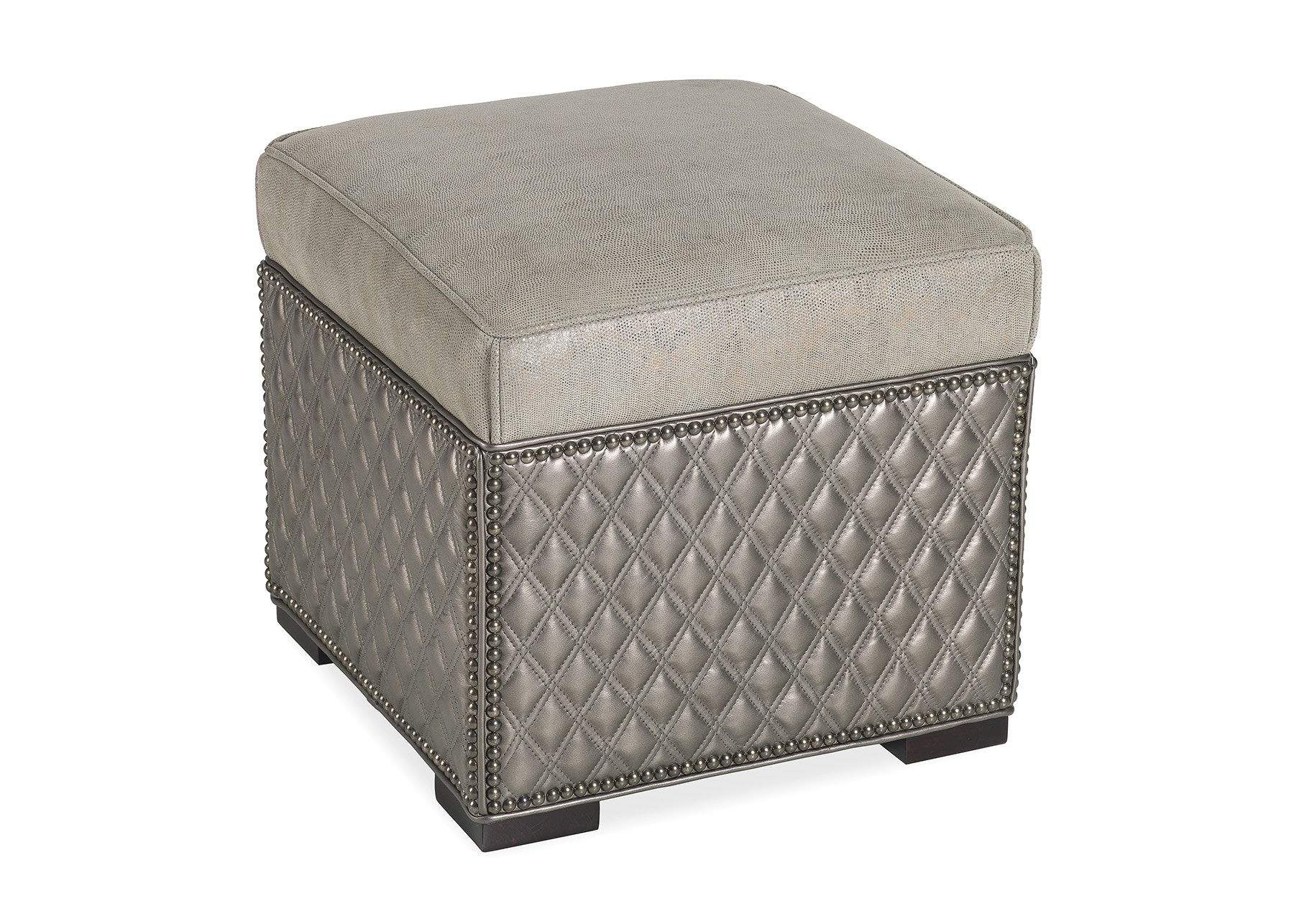 Hancock and Moore Abbey Ottoman with Quilting 037-B-Q