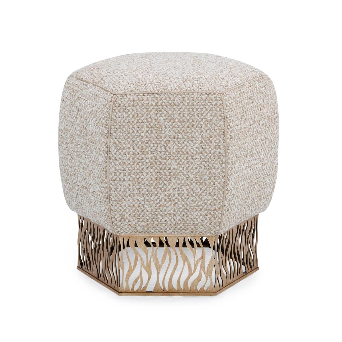 John Richard Honeycomb Ottoman, Gold AMF-1809V229-5020-AS