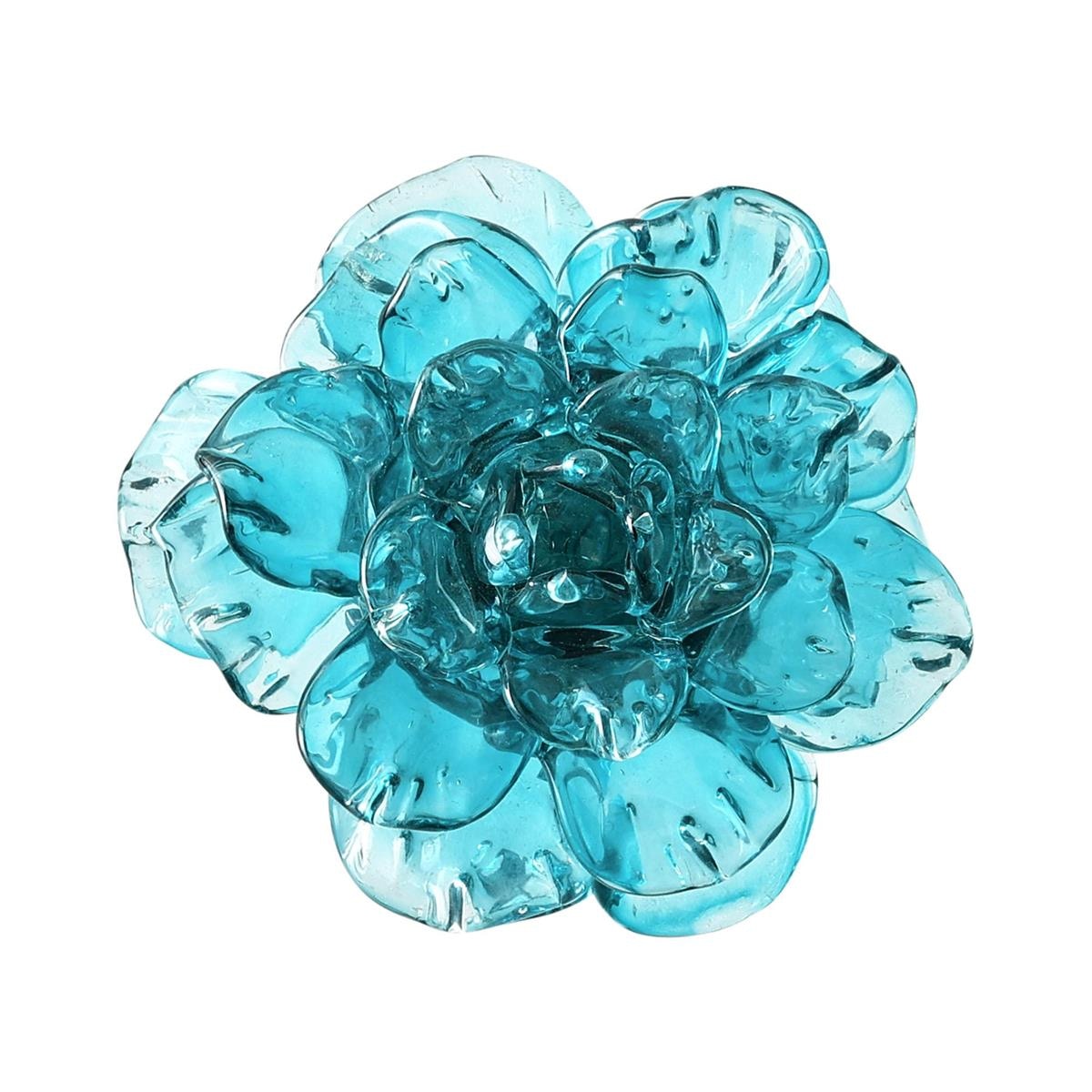 John Richard Teal Glass Flower Wall Art GBG-2978