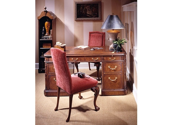 Karges Furniture Chippendale Side Chair with Fully Upholstered Back K4934