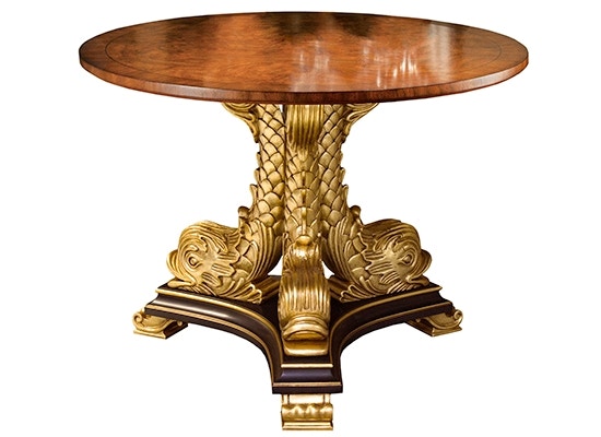 Karges Furniture Three Dolphin Regency Game Table 42-44 K386