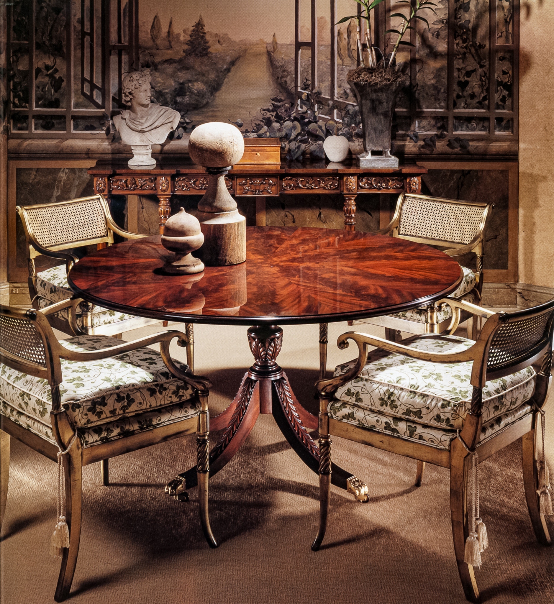 Karges Furniture Pie Match Mahogany Regency Entry Table K235