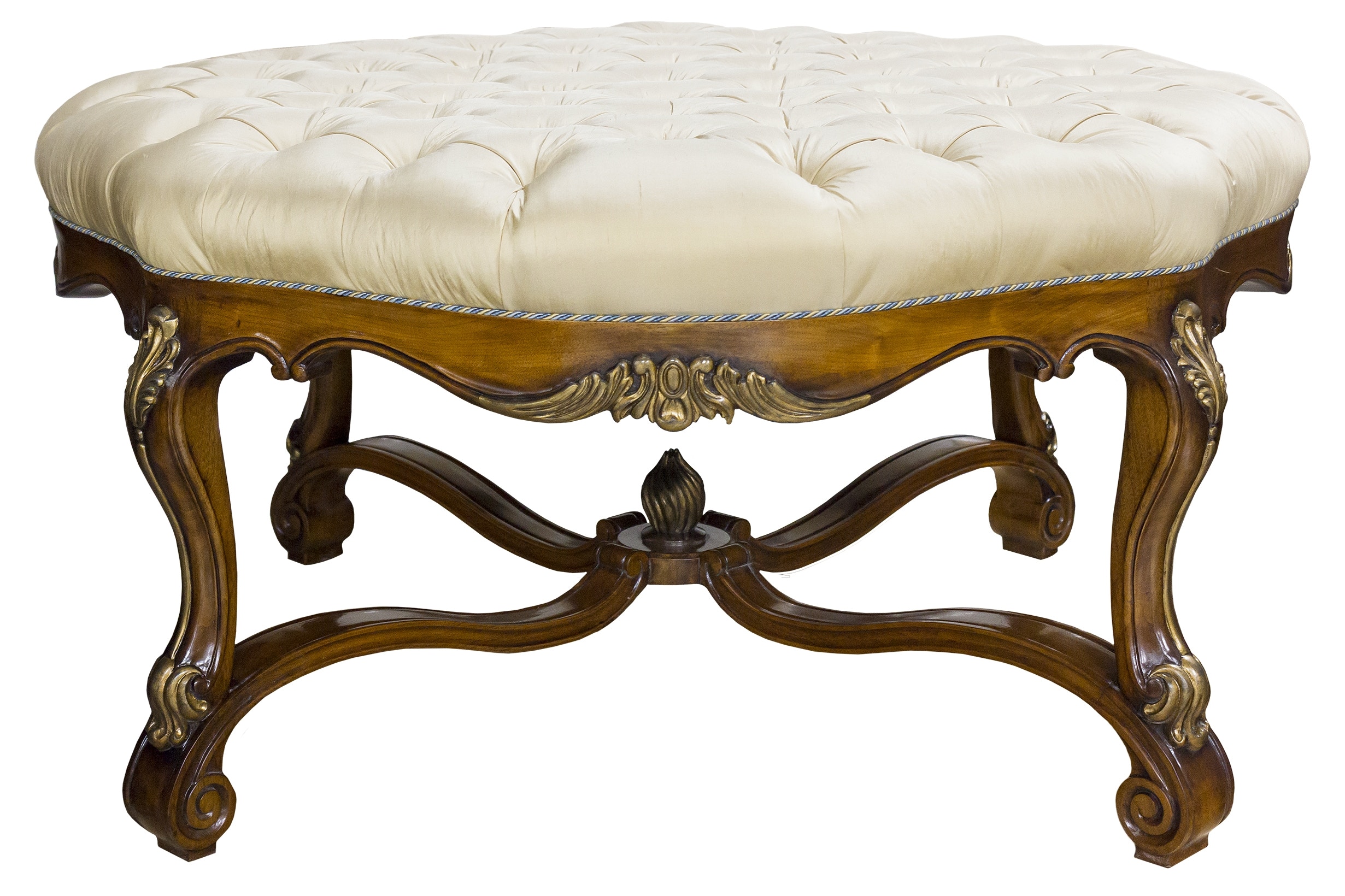 Karges Furniture Louis XV Ottoman with Tufted Seat K4977