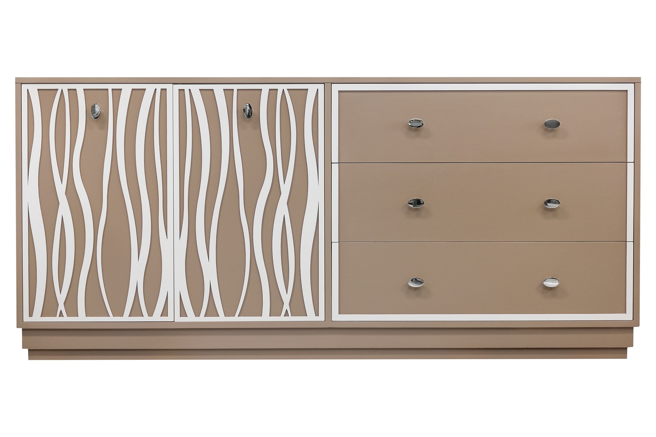 Kindel Furniture Facets 72 Credenza, Two Door, Three Drawer 68-2-DR3-DW4-BL2