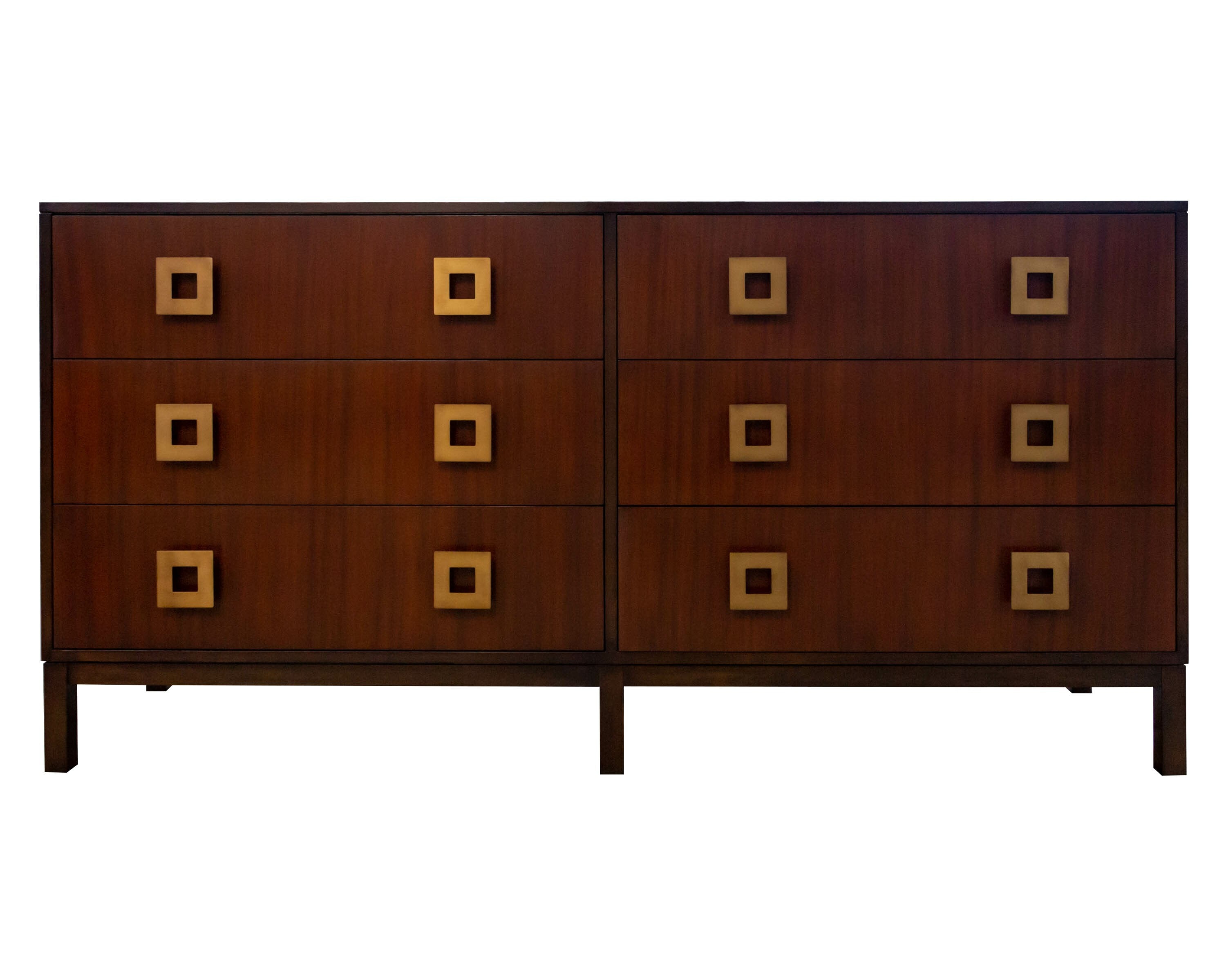 Kindel Furniture Facets 72 Credenza, Six Drawers 68-2-DW2-DW2-BP2