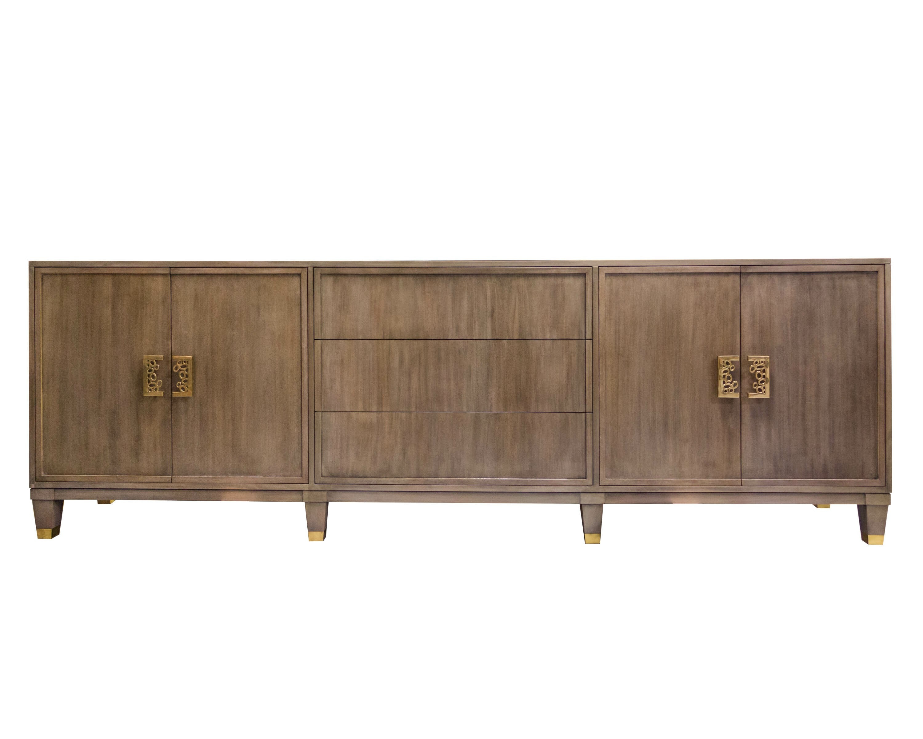 Kindel Furniture Facets 107 Credenza, Two Door, Three Drawer, Two Door 68-3-DR14-DW14-DR14-BF3