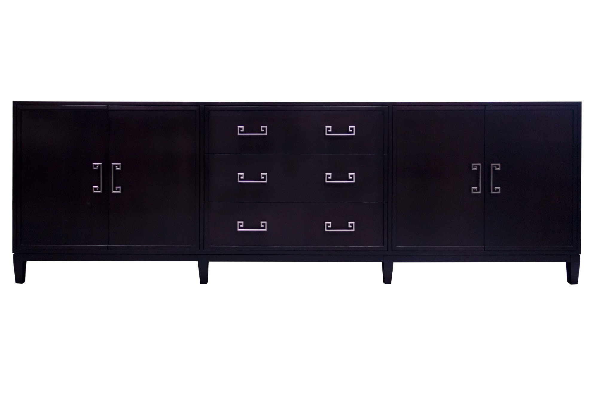 Kindel Furniture Facets 107 Credenza, Four Doors, Three Drawers 68-3-DR4-DW4-DR4-BT3