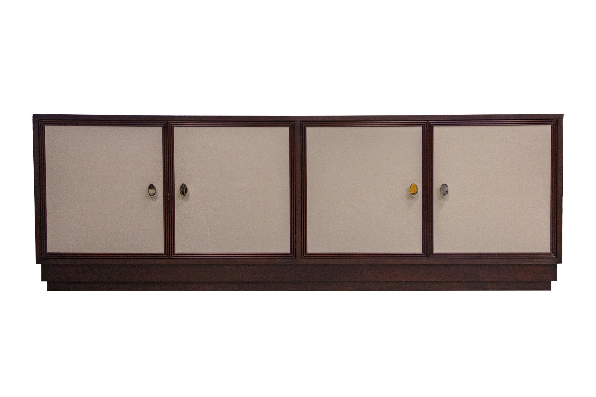 Kindel Furniture Facets 72 Low Credenza, Four Door 68-7-DR85-DR85-BL2