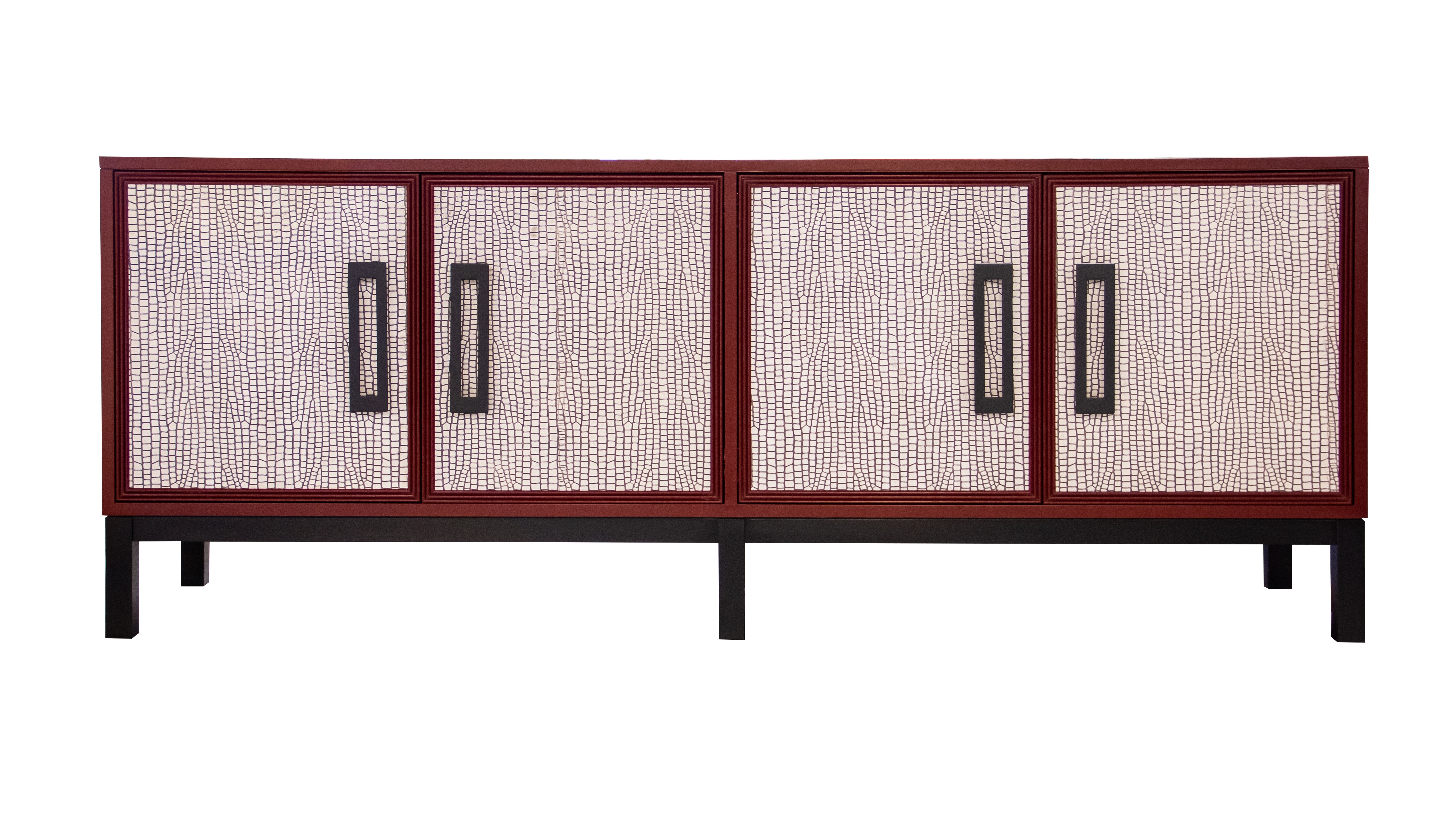 Kindel Furniture Facets 72 Sideboard, Four Door 68-7-DR85-DR85-BP2