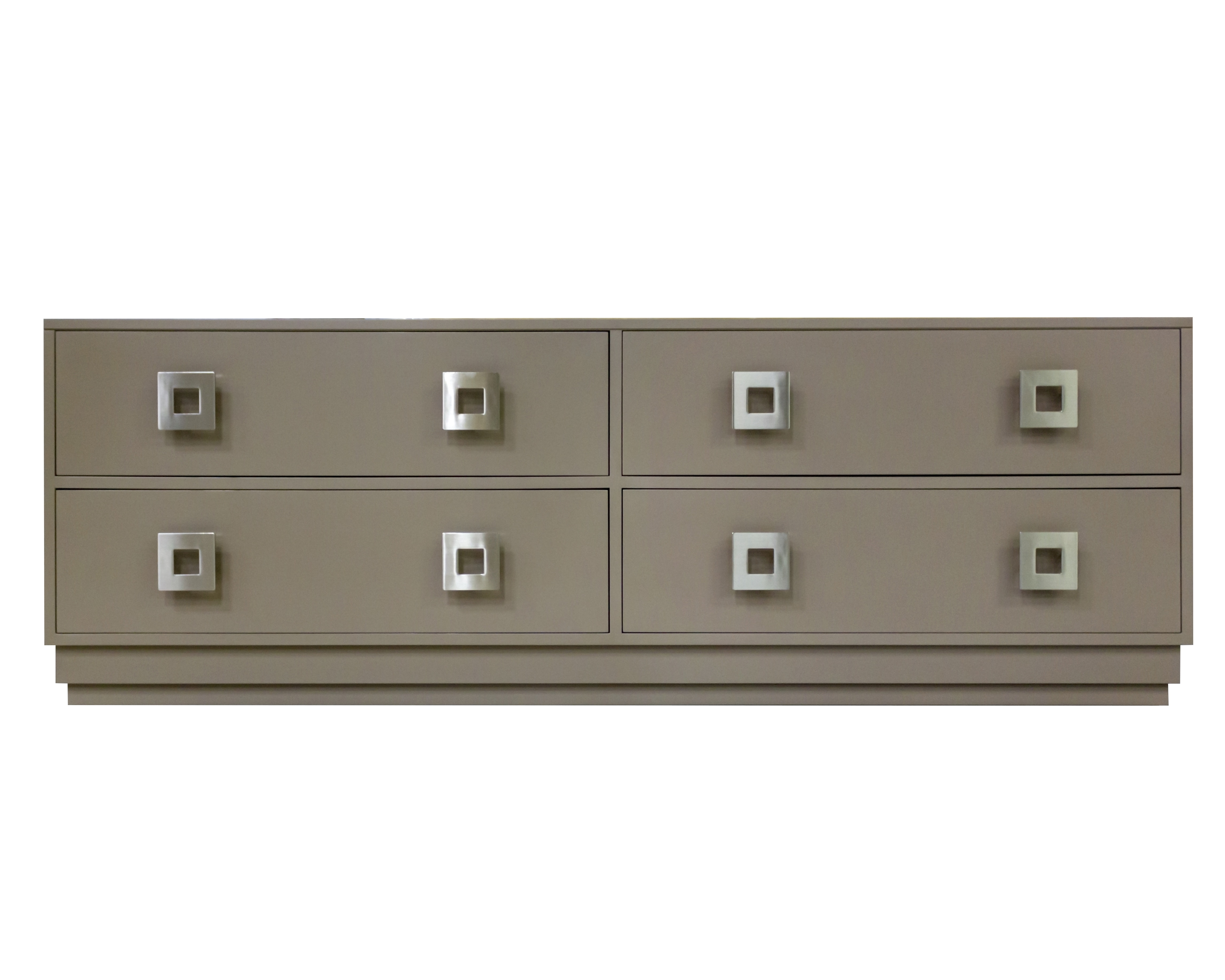 Kindel Furniture Facets 72 Low Credenza, Four Door 68-7-DW1-DW1-BL2