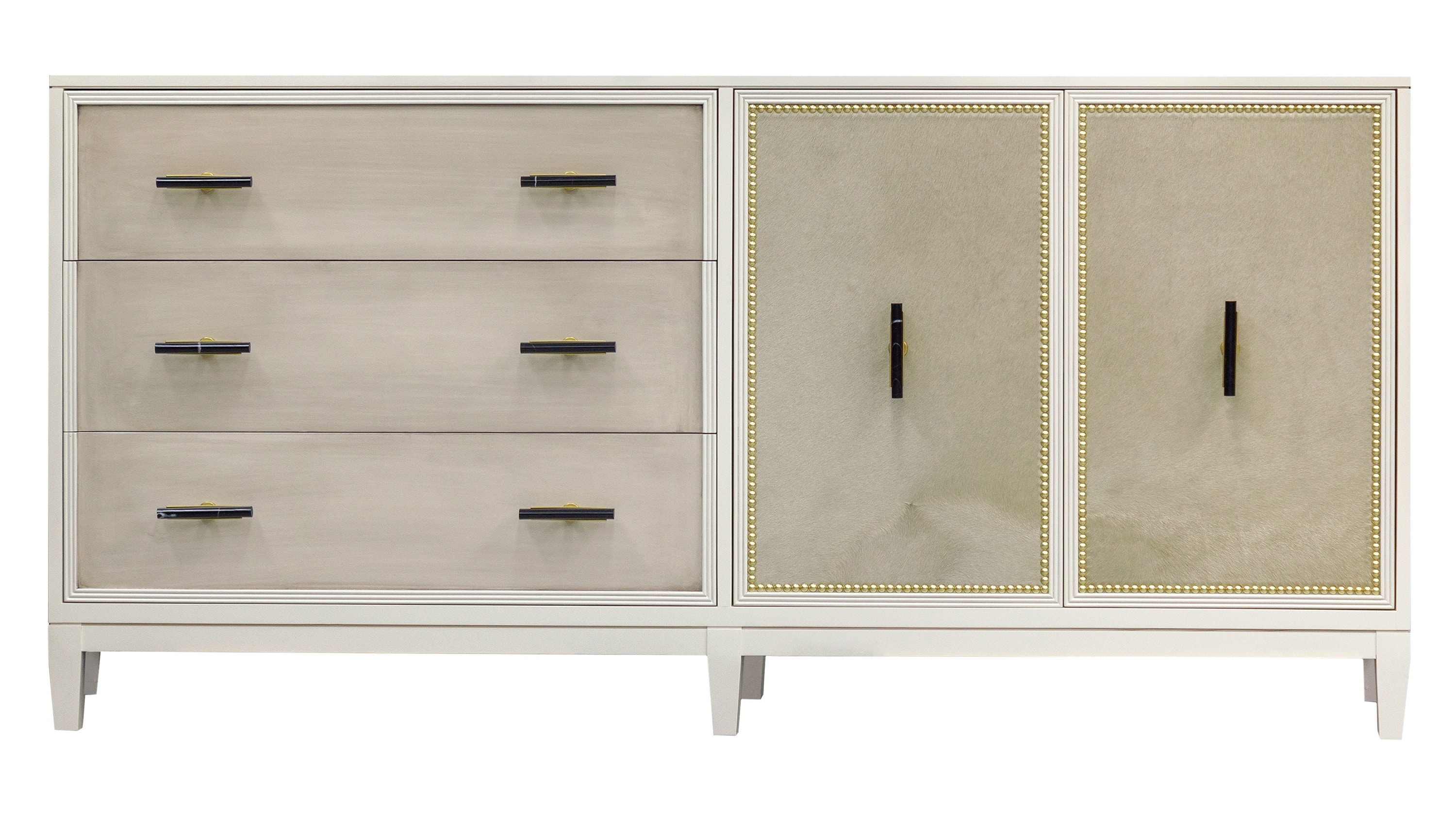 Kindel Furniture Facets 72 Credenza, Three Drawer, Two Door 68-2-DW8-DR13-BT2