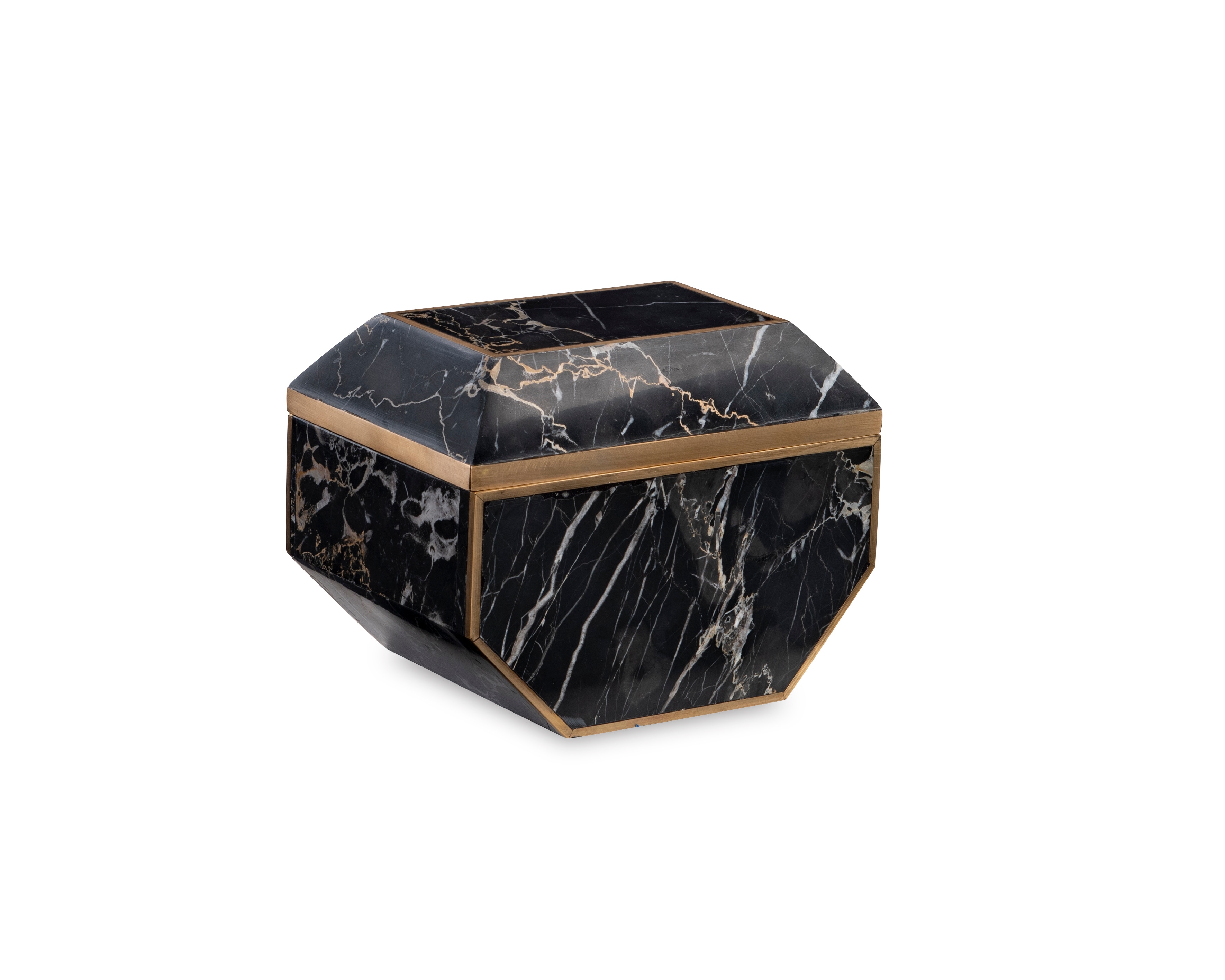 Maitland-Smith Small Brass And Golden Portoro Box 8478-11