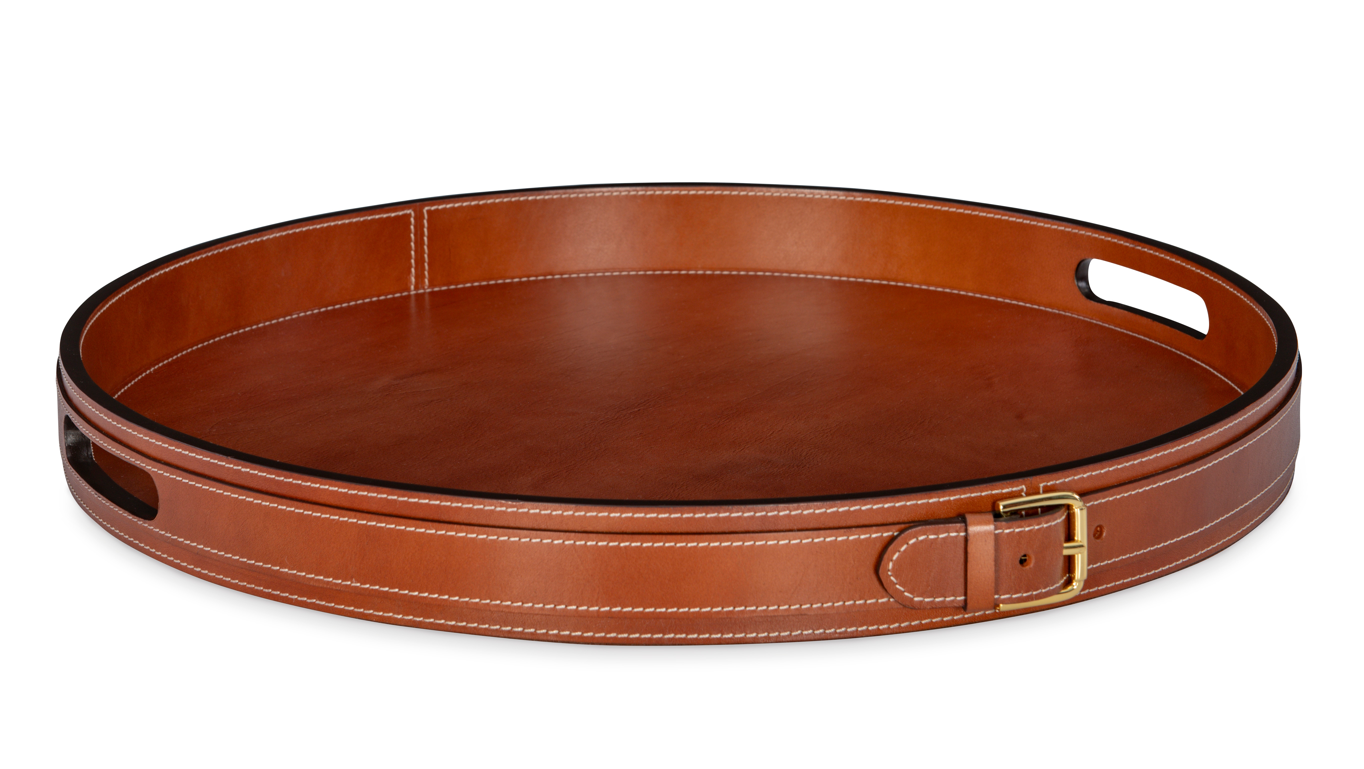 Maitland-Smith Leather Buckle Tray 8552-25