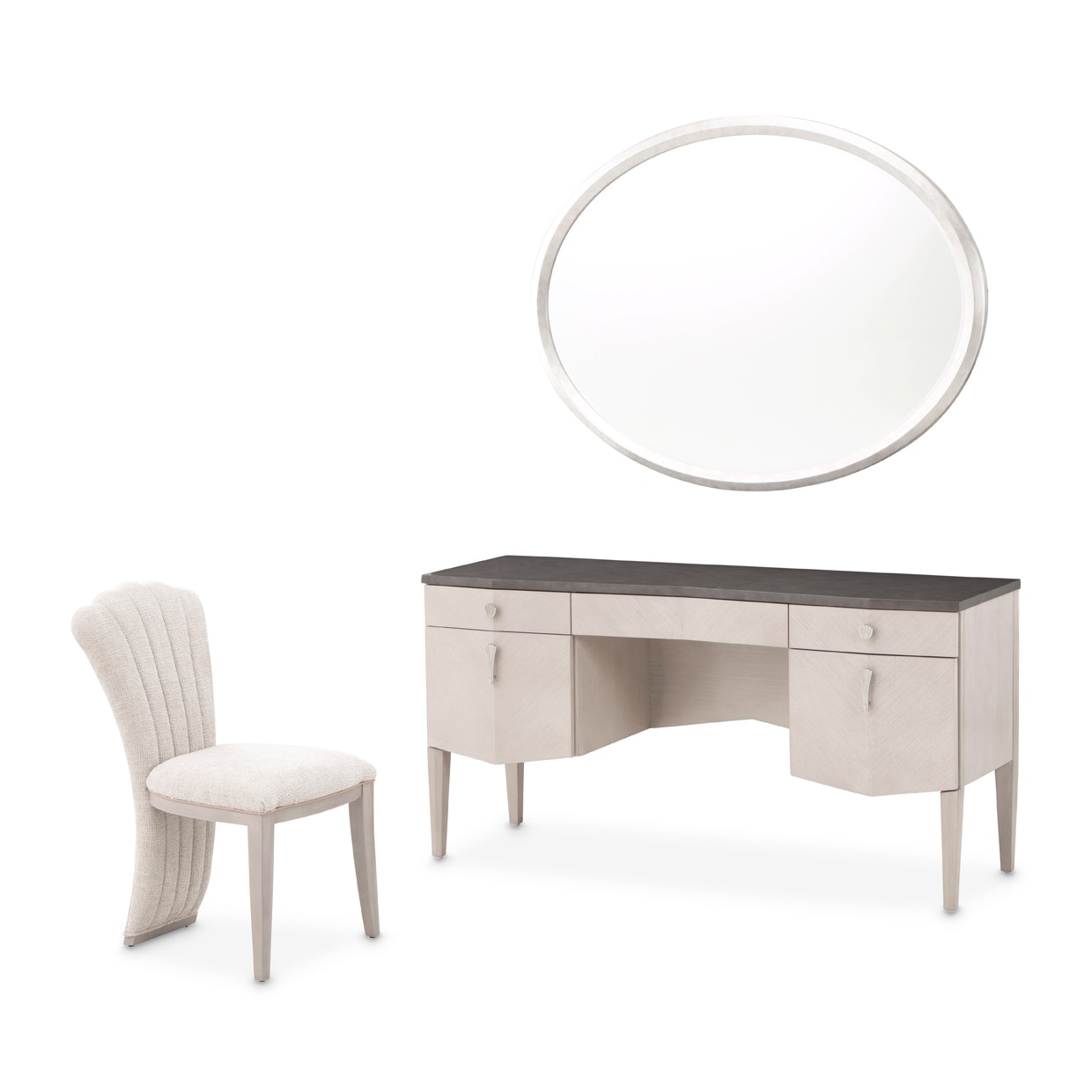 Michael Amini Furniture Vanity Set with Mirror and Chair 9091058VAN3-823