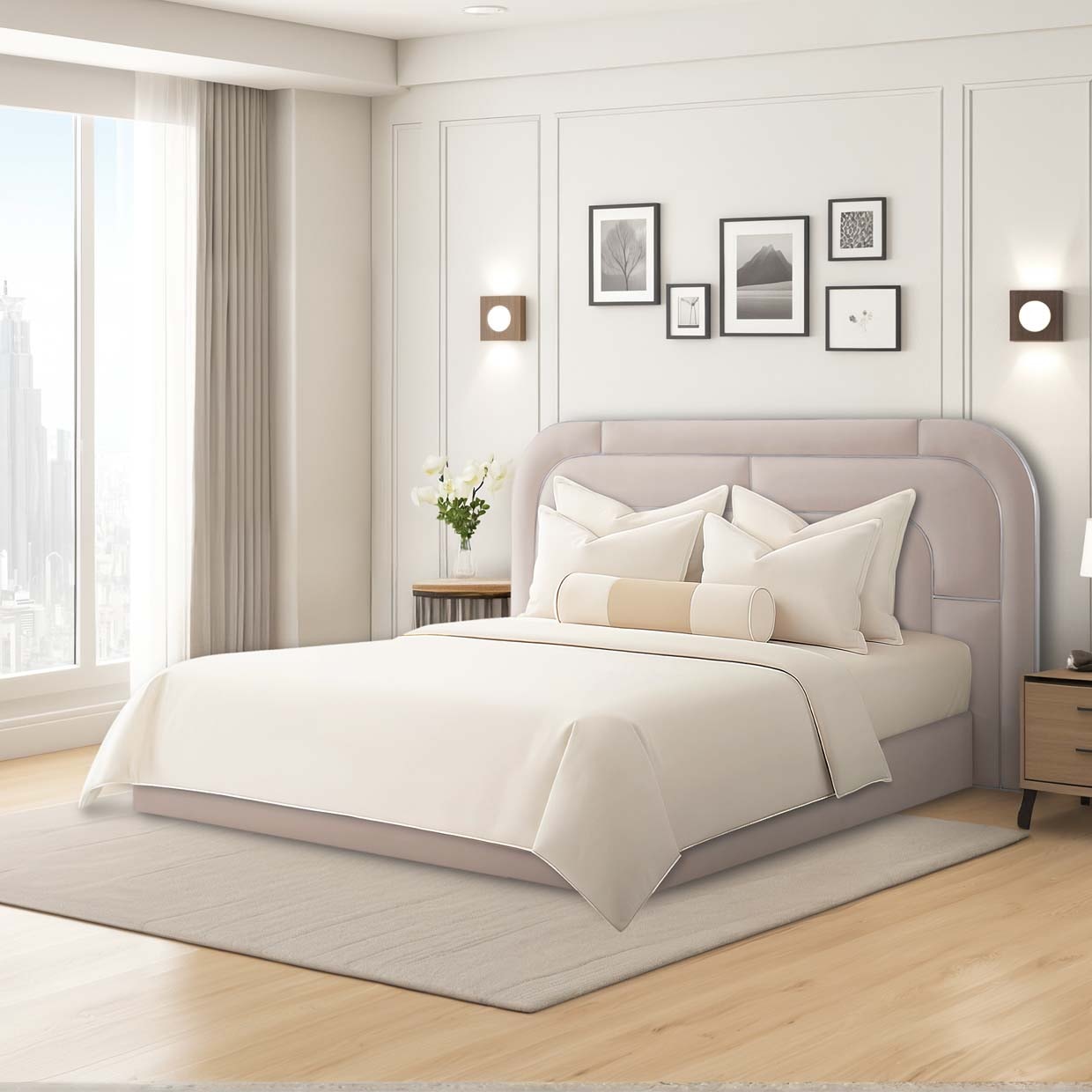 Michael Amini Furniture Orchid King Lift Up Storage Bed DUB-AEC108EK-HL