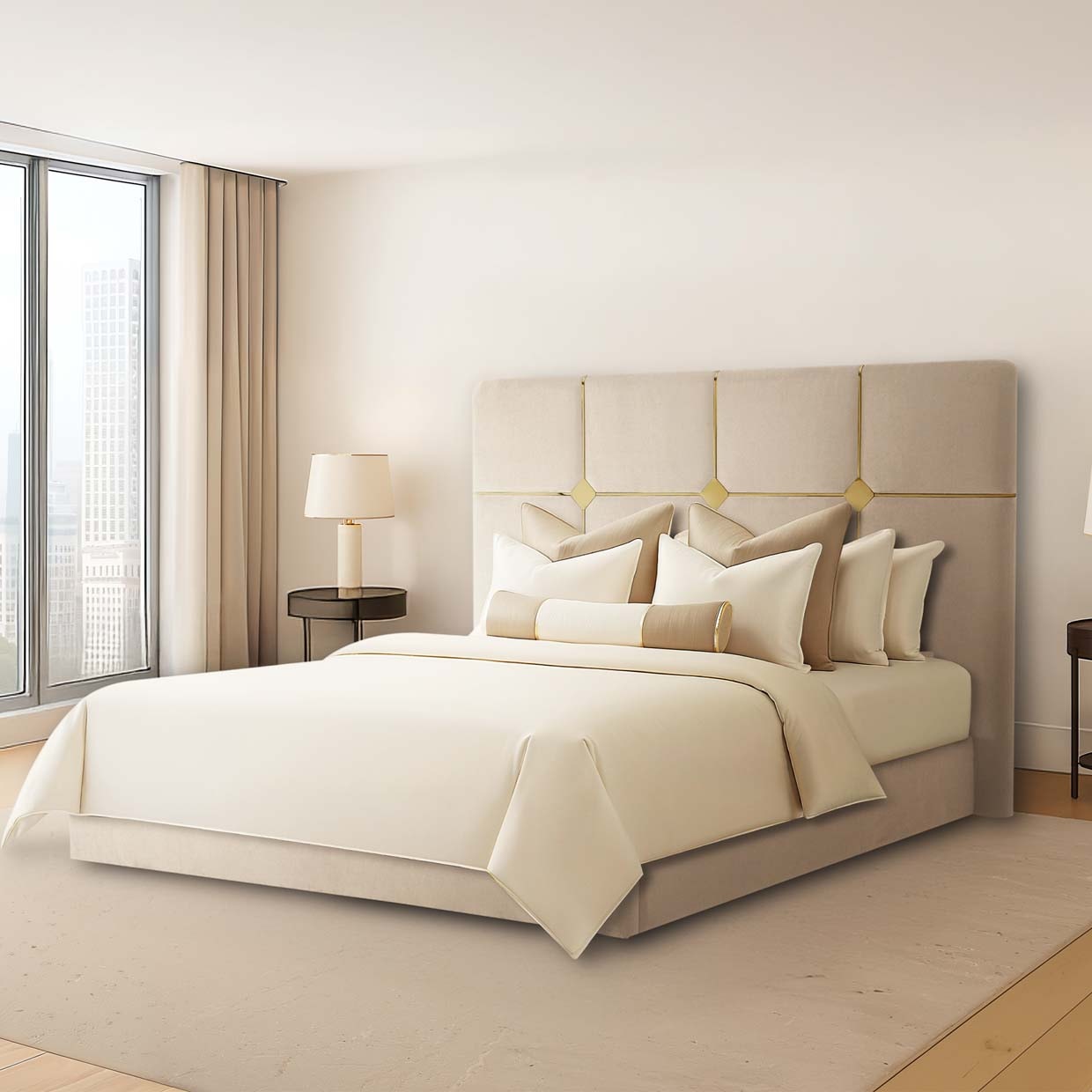 Michael Amini Furniture Zennia Queen Lift Up Storage Bed DUB-AEC110QN-HL