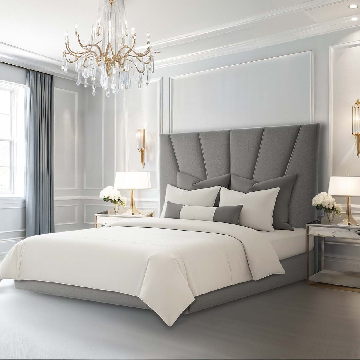 Michael Amini Furniture Rose King Lift Up Storage Bed DUB-AEC134EK-HL