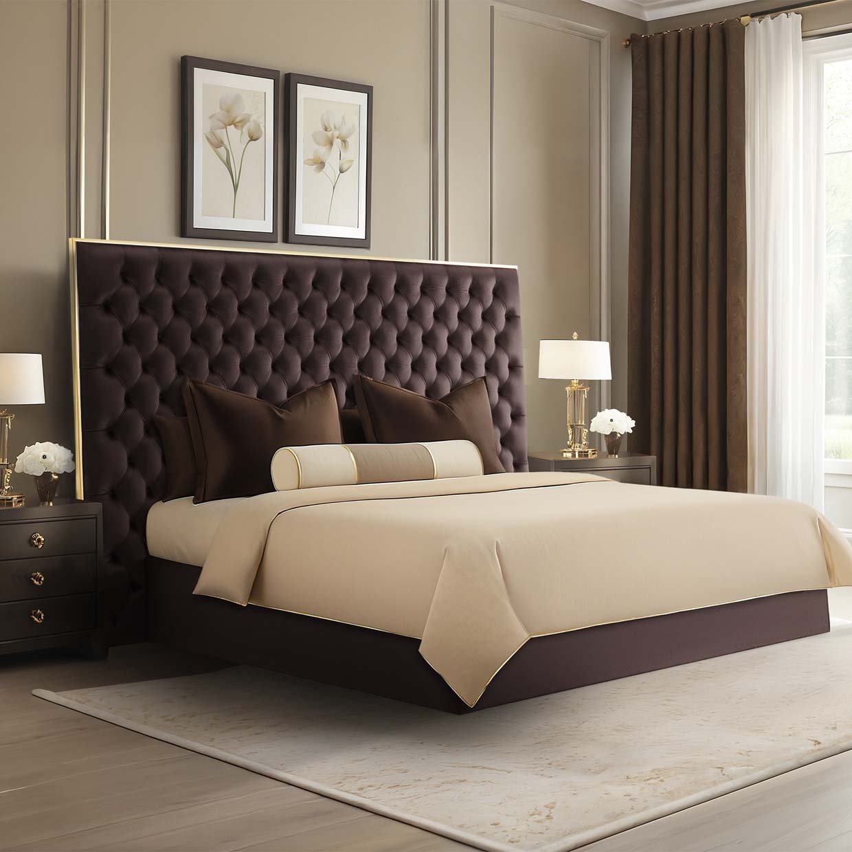 Michael Amini Furniture Dahlia Queen Lift Up Storage Bed DUB-AEC135QN-HL