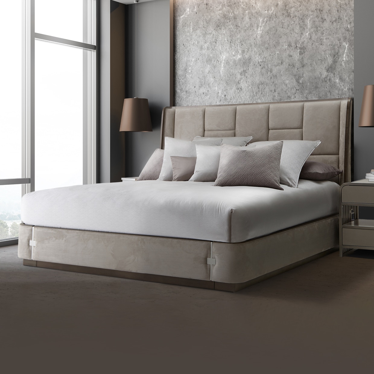 Michael Amini Furniture California King Multi-Panel Bed N9006000CKM3-220