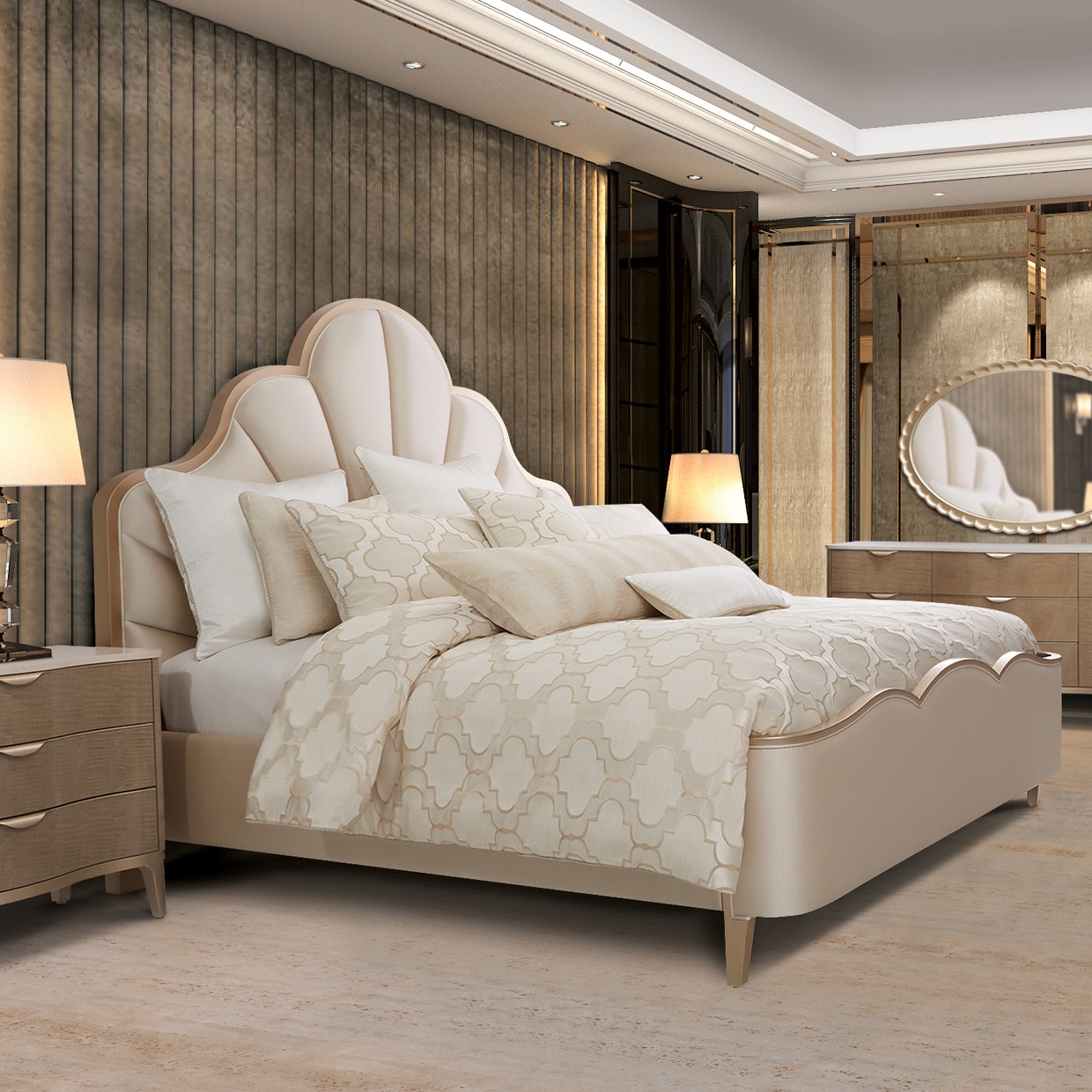 Michael Amini Furniture California King Panel Bed N9007000CK3-822